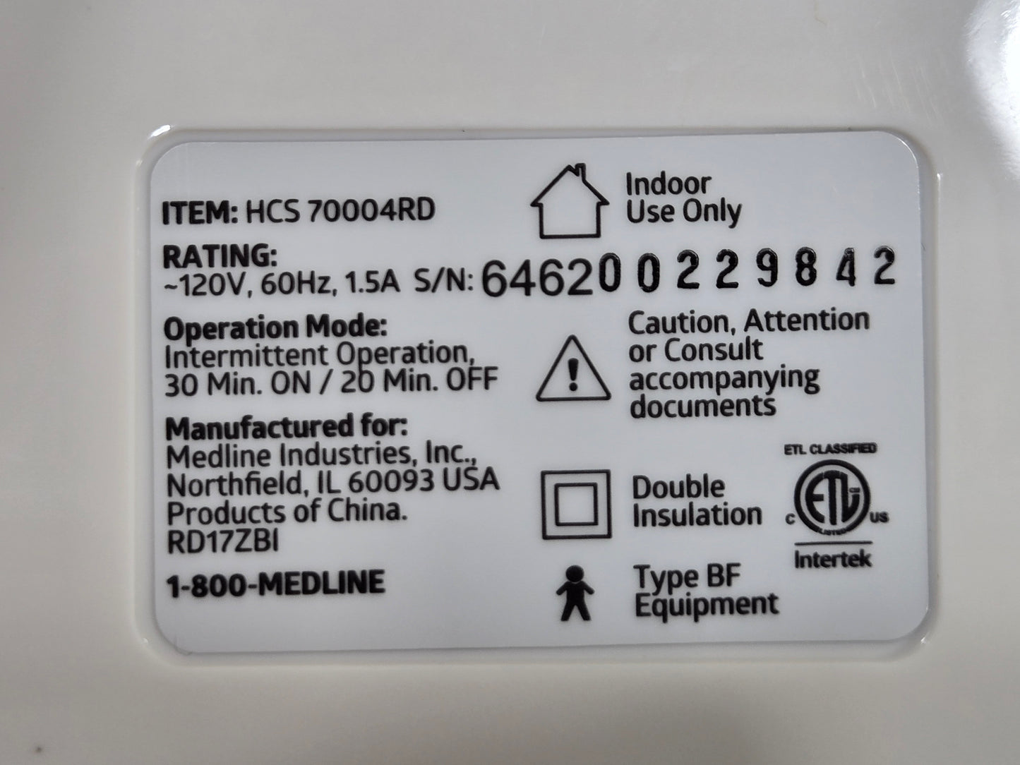 Medline Aeromist Compact Nebulizer Compressor Kit HCS70004RD - New