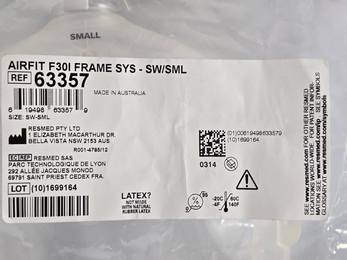 ResMed AirFit F30i Frame System - New