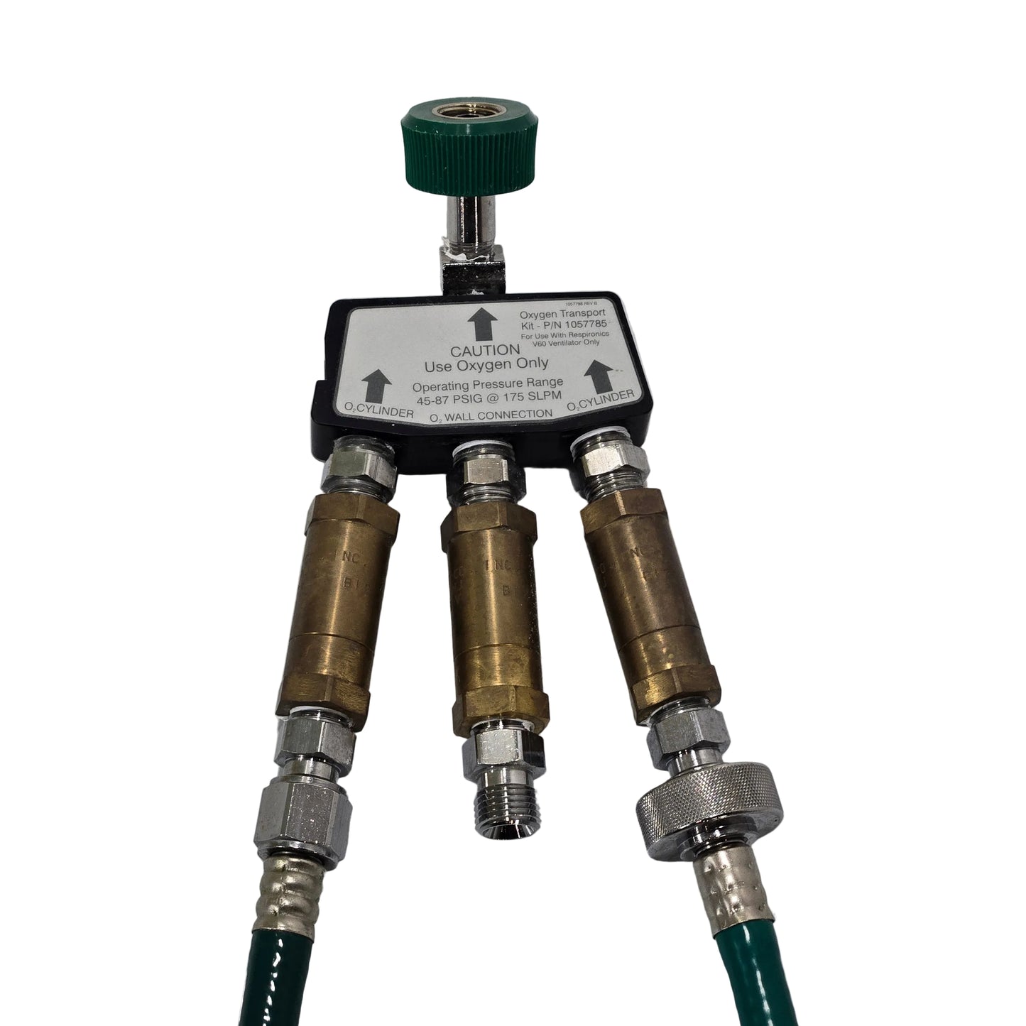 Respironics Oxygen Transport Kit MPN 1057785 Brass Fittings Front