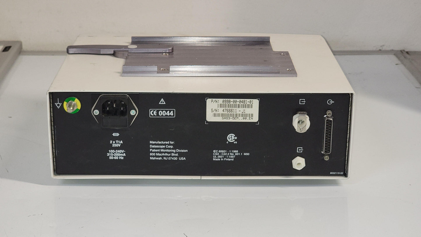 For parts Mindray Datascope Gas Module SE Anesthesia Monitor 0998-00-0481-01 - MBR Medicals