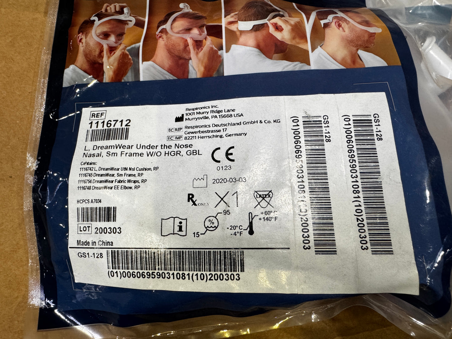 Lot of Philips Respironics DreamWear 1116712 Under the Nose Small Frame Mask with Large Cushion Without Headgear -New - MBR Medicals