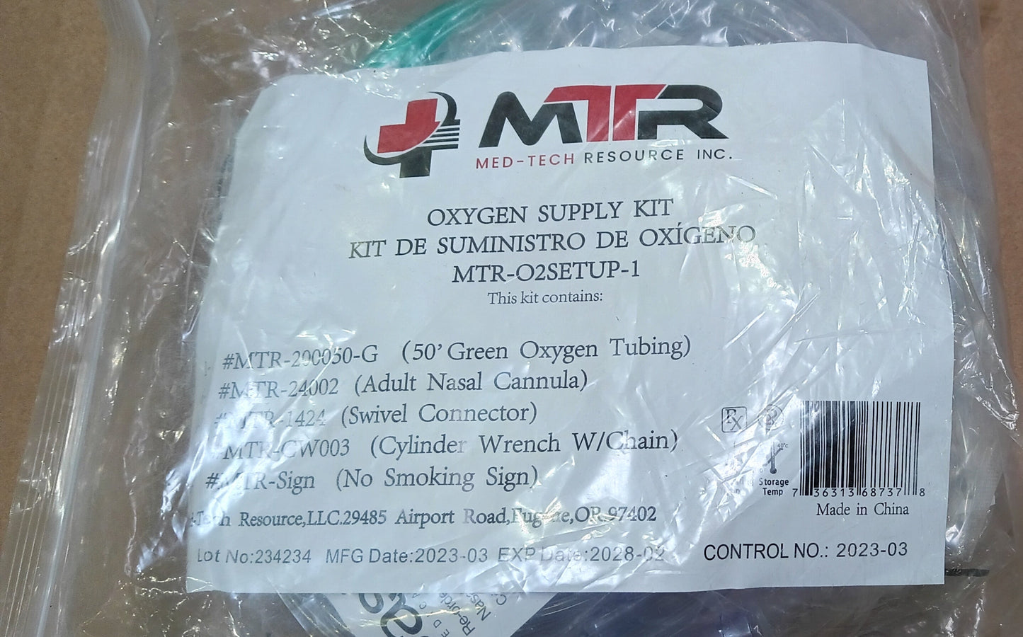 Med-Tech Resource Oxygen Supply Kit MTR-O2SETUP-1 - New - MBR Medicals