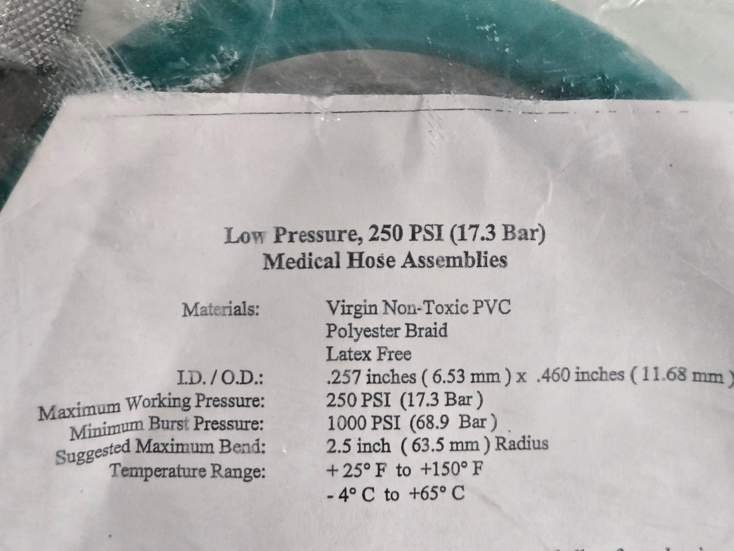 NEW Superior Products Medical O2 Oxygen Hose 1006655 - MBR Medicals