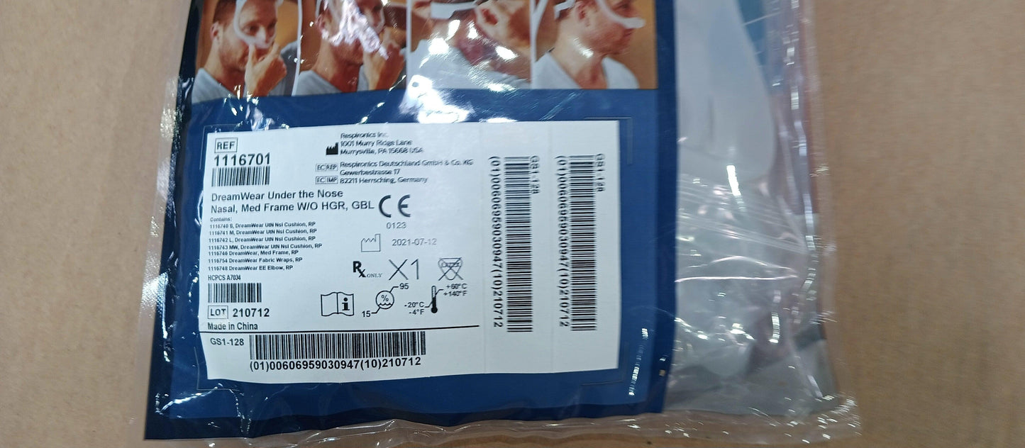 Philips Respironics DreamWear Medium Frame Nasal Fit Mask Without Headgear MPN 1116701 -New - MBR Medicals