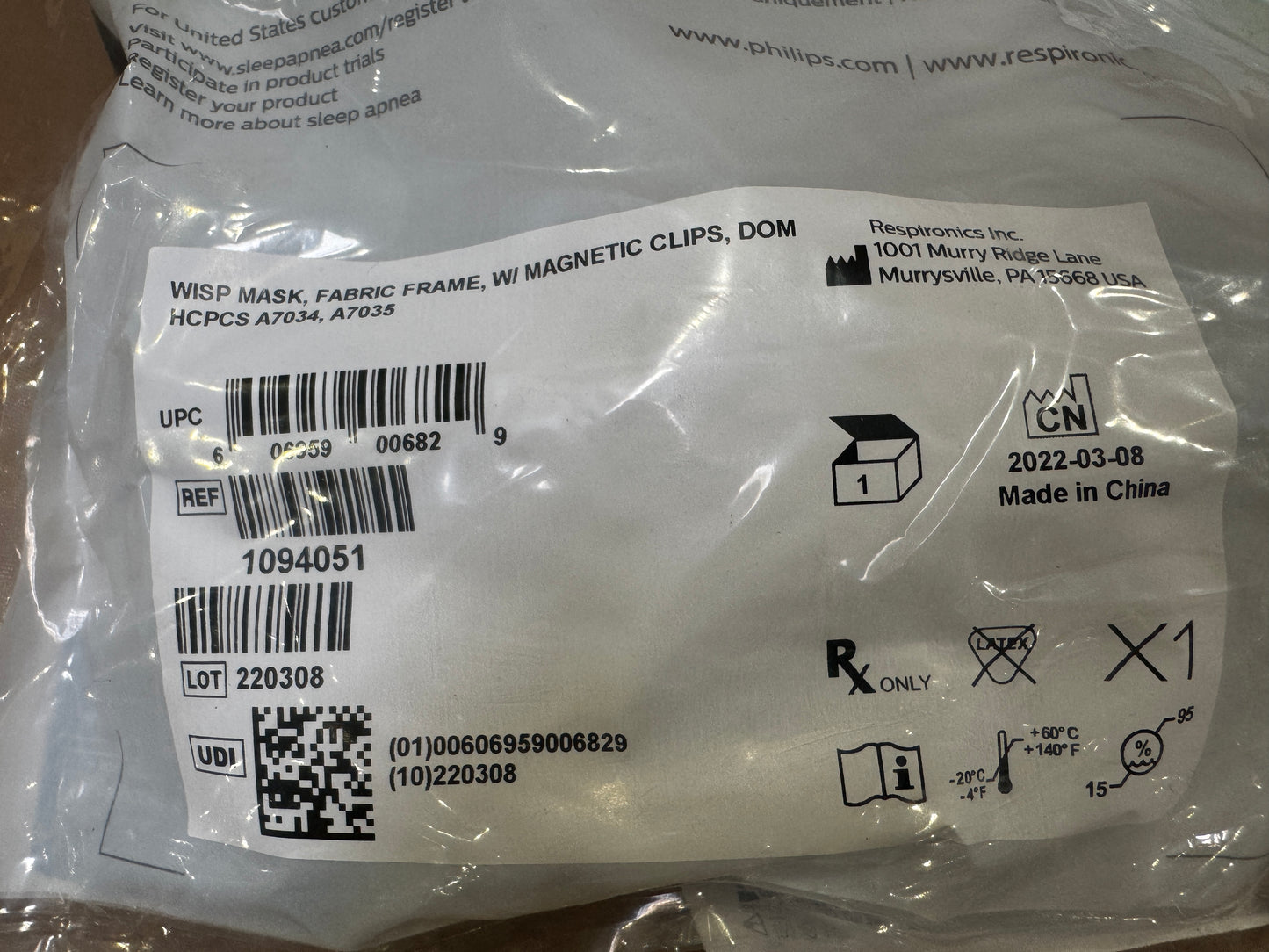 Philips Respironics Wisp Nasal Mask with Headgear 1094051 - New - MBR Medicals