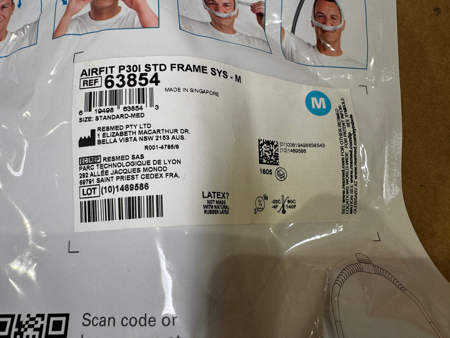 ResMed AirFit P30i Nasal Pillow Mask System Without Headgear M 63854 - New - MBR Medicals