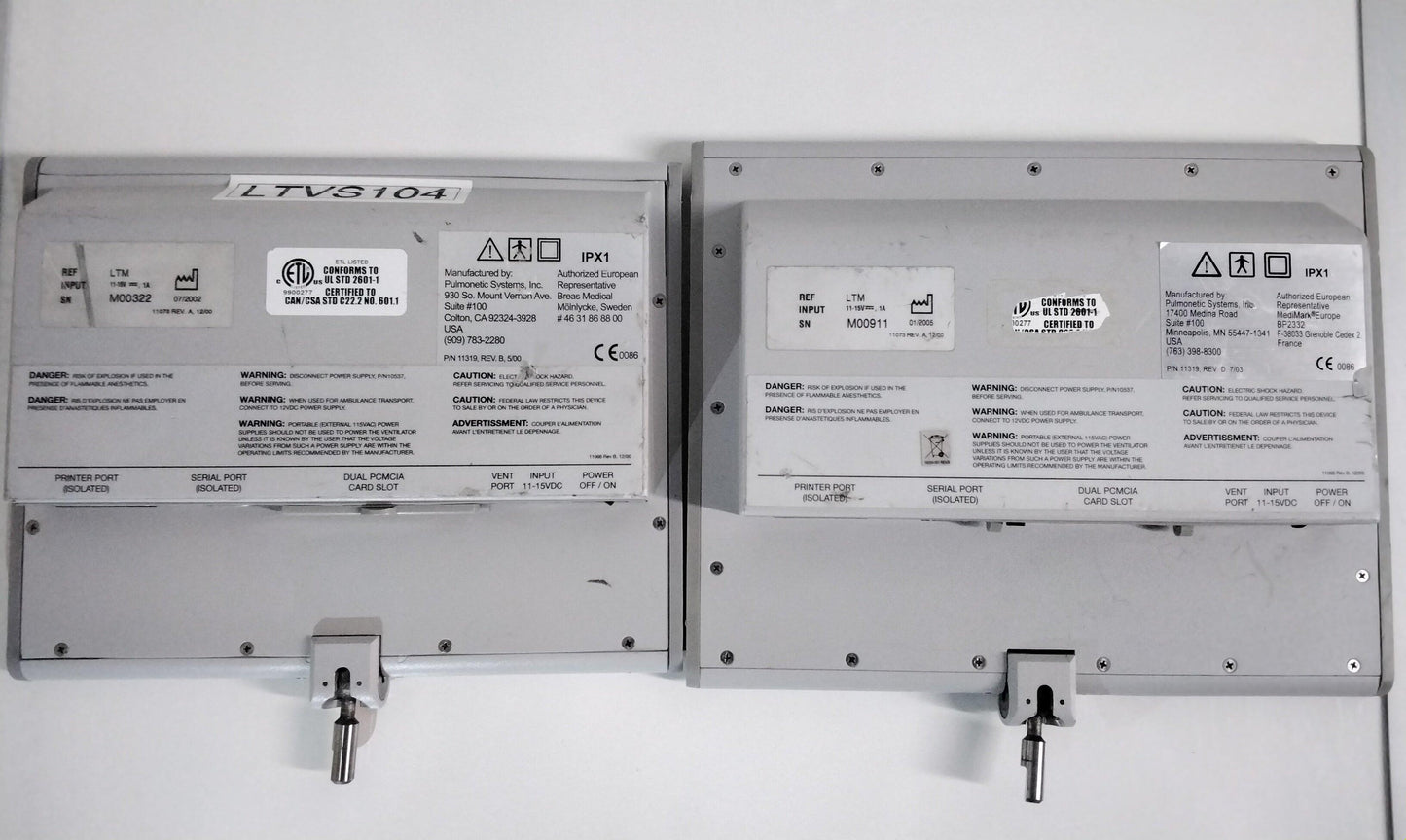 Damaged Lot of 2 CareFusion Pulmonetic Systems LTM Graphics Patient Monitor 11319 with Free Shipping - MBR Medicals