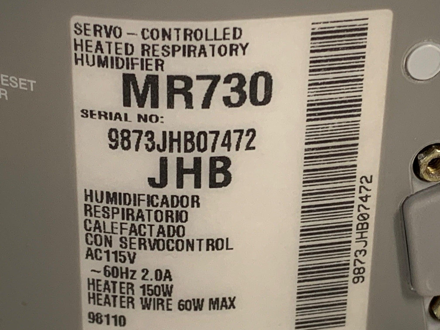 Fisher & Paykel Humidification System MR730 - Refurbished - MBR Medicals