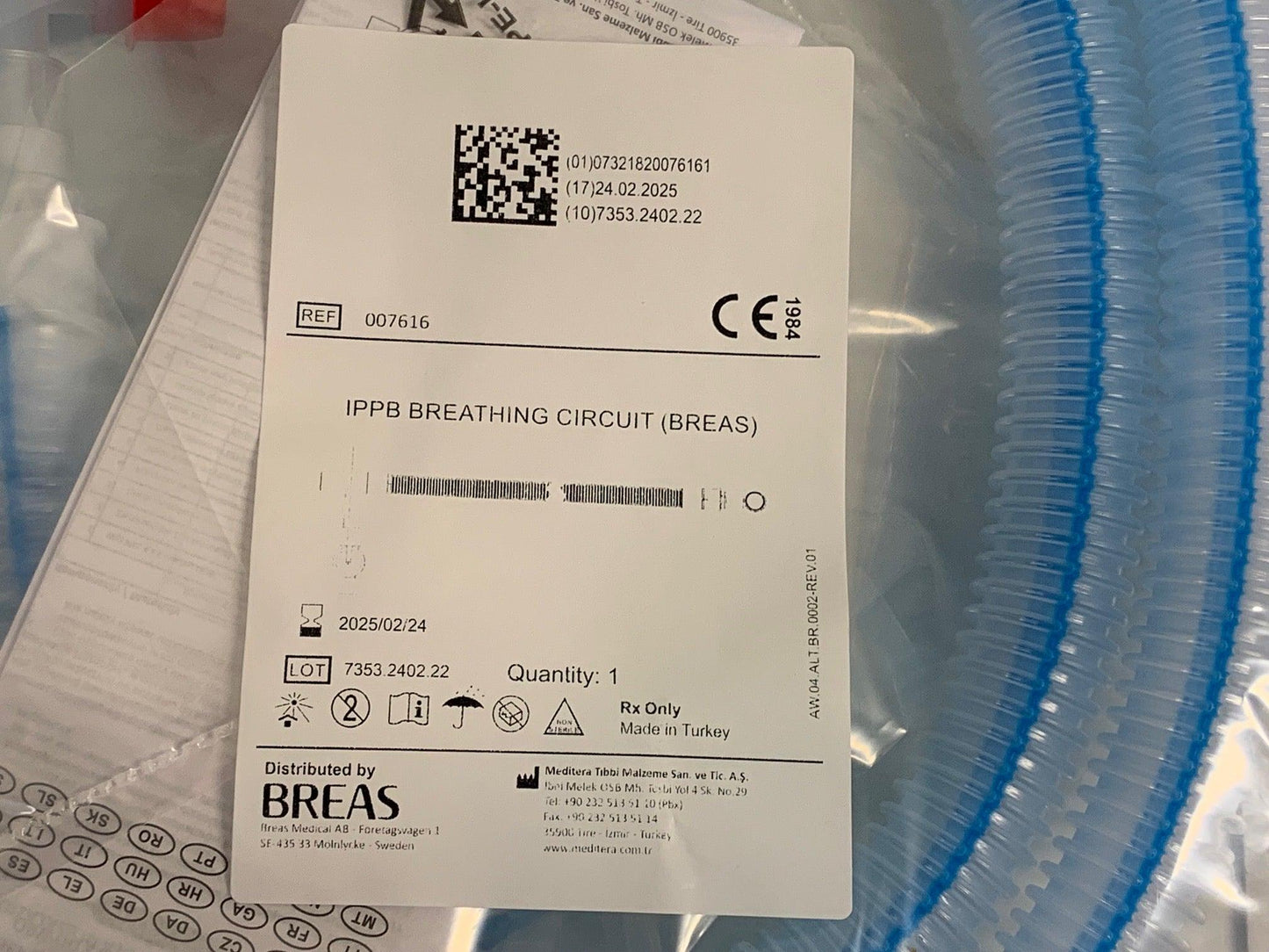 NEW 10PK Breas HDM Vivo 50-65 Dual Limb with Exhalation Valve Active Patient Circuit 007616 - MBR Medicals