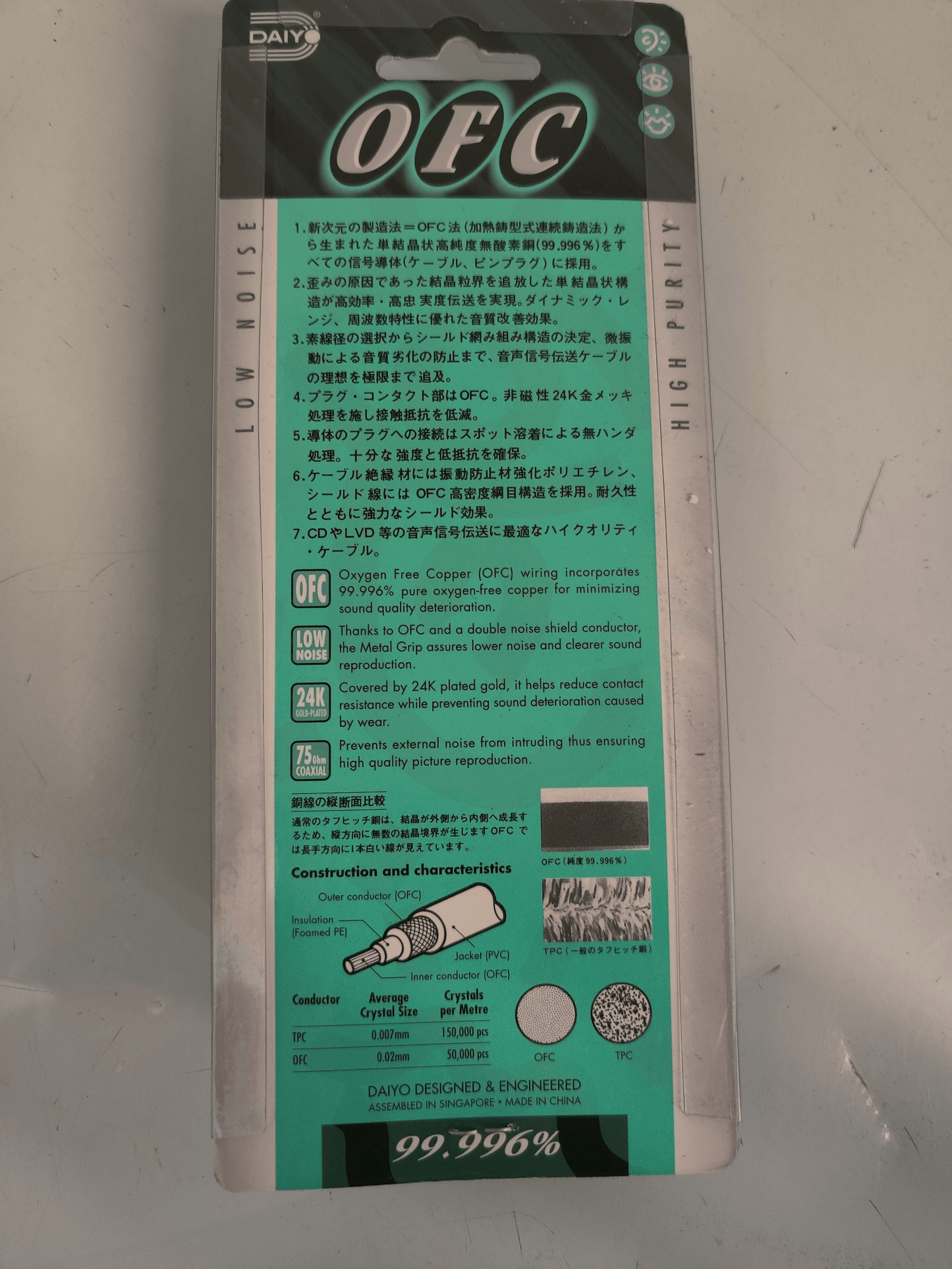 NEW DAIY OFC TA110 1.8m Audio Video Cable European AC Power Cord - MBR Medicals