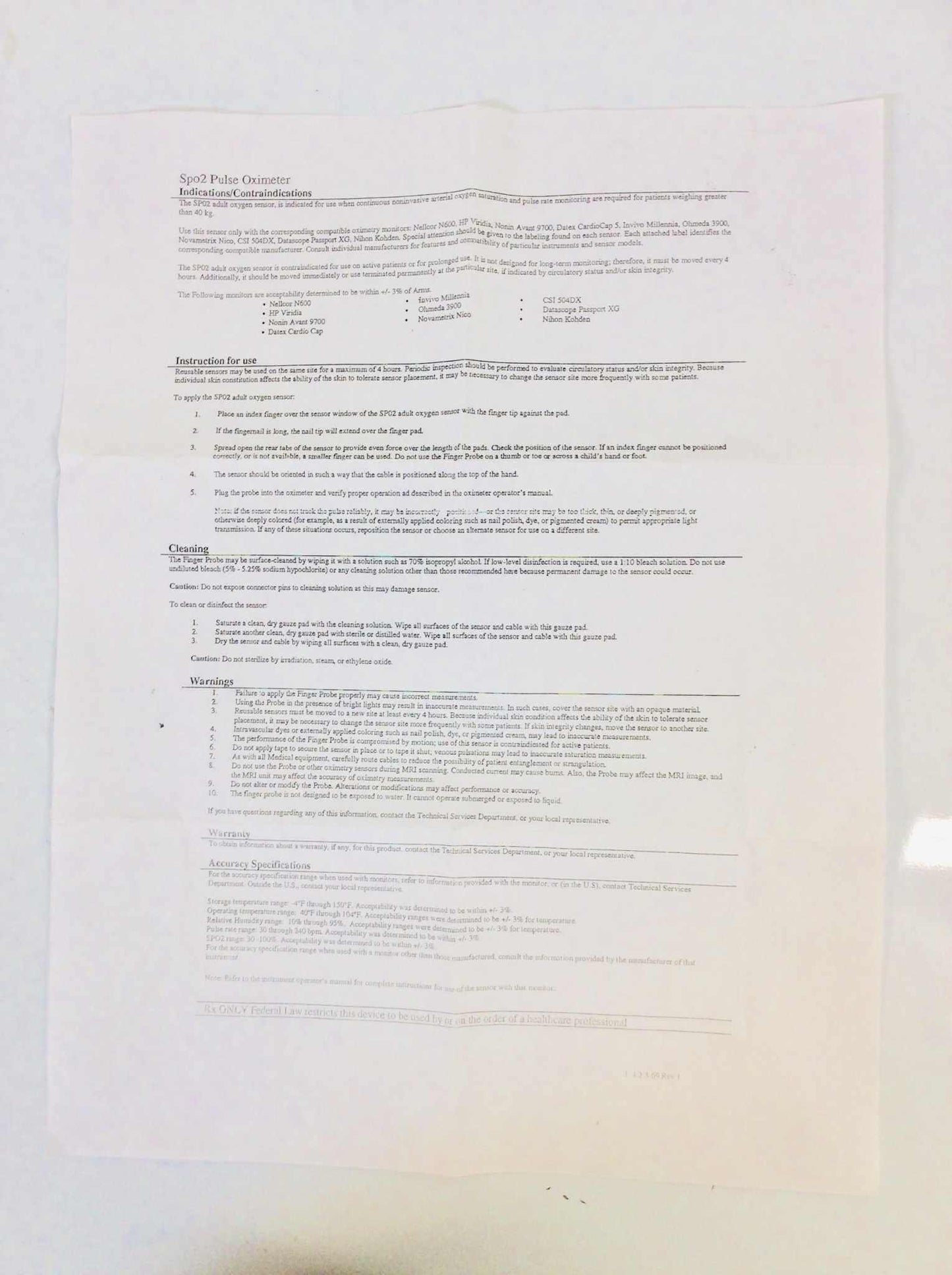 USED Datex Ohmeda Y-Sensor with Ear Clip TCYP-1612-0012 - MBR Medicals