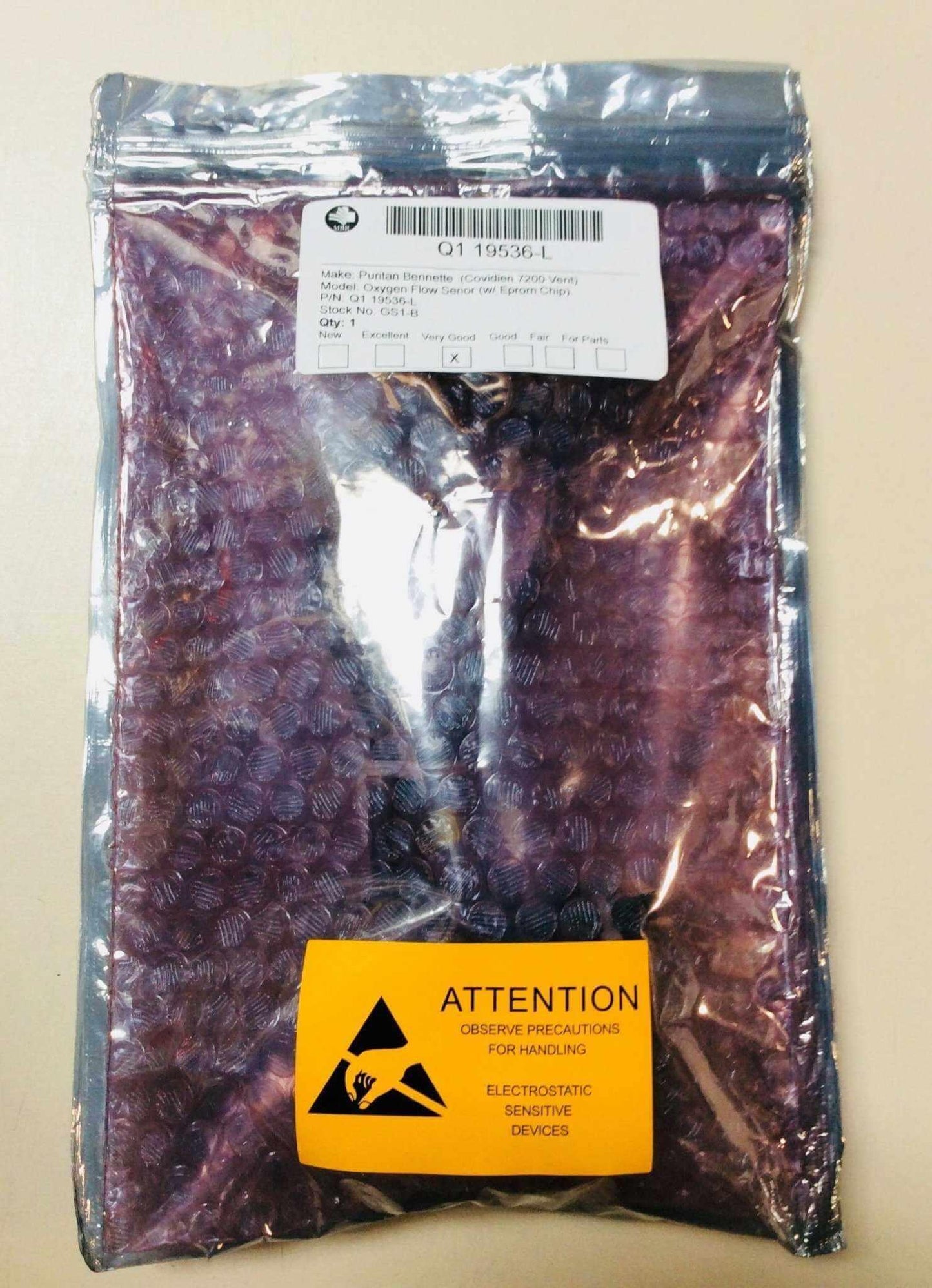 USED Puritan Bennett Covidien 7200 Flow Sensor Q1 19536-L with Eprom Warranty FREE Shipping - MBR Medicals