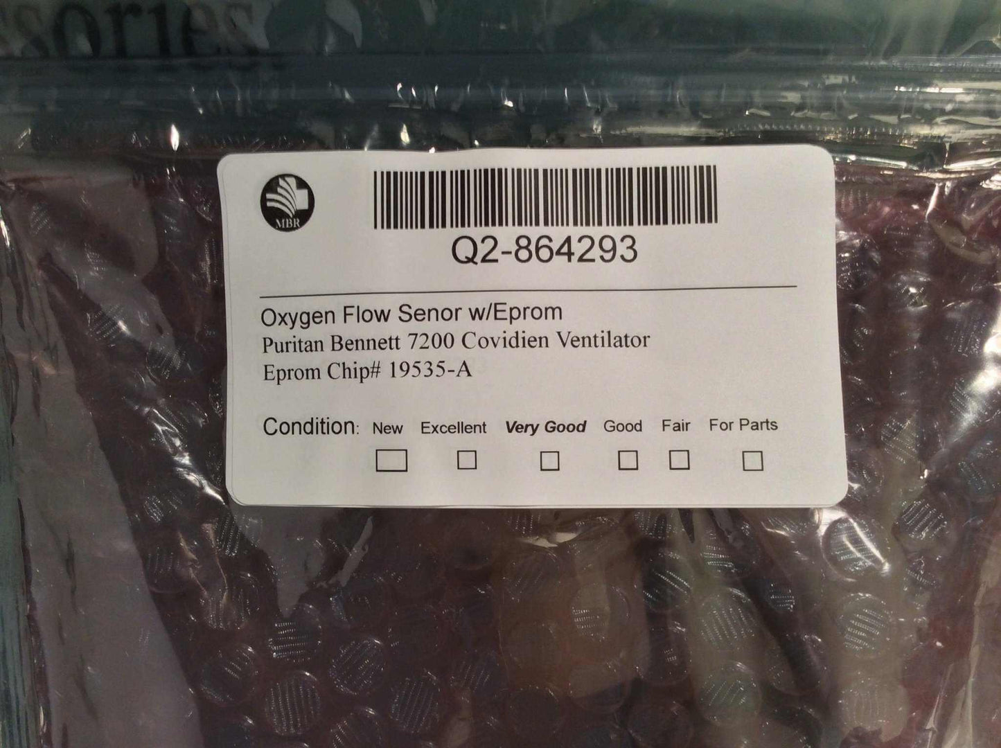 USED Puritan Bennett Covidien 7200 Flow Sensor with Eprom Chip Q2 19535-A 864293 Warranty FREE Shipping - MBR Medicals