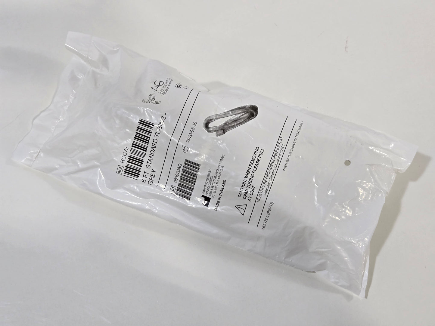 AG_Industries_6_Flexible_CPAP_Standard_Tubing_Grey_MPN_HCG72_Front