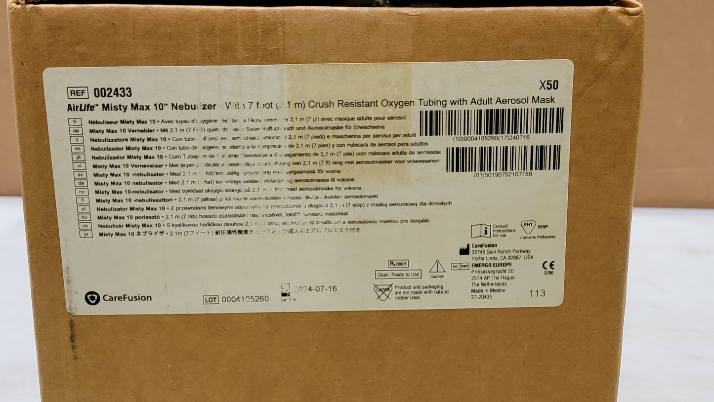 CareFusion AirLife Misty Max10 Nebulizer 002433 - New