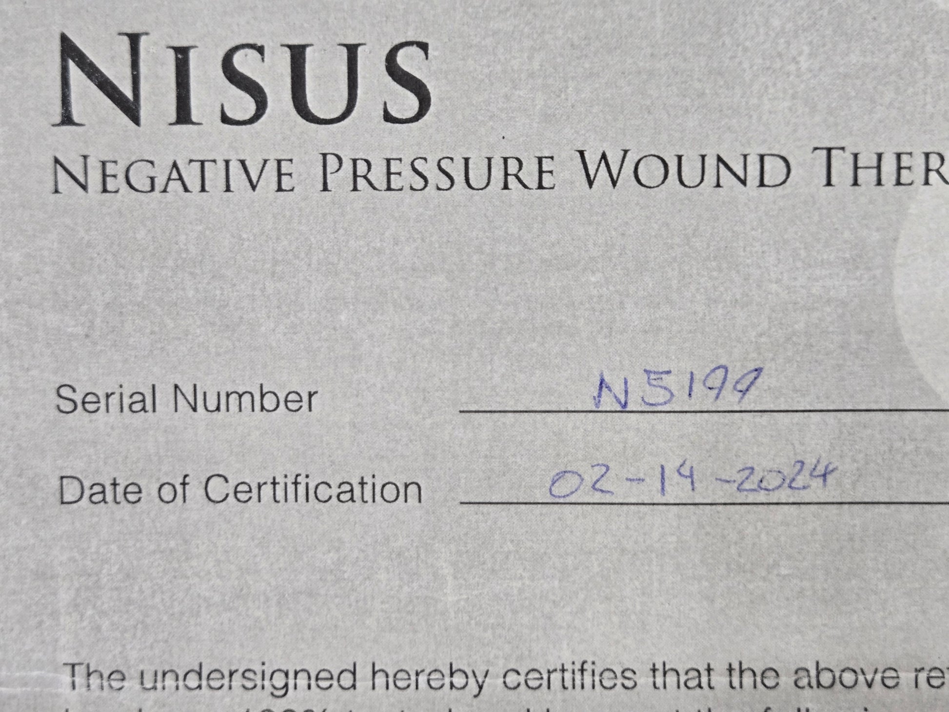 Cork Medical Products Nisus Negative Pressure Wound Therapy Pump CMPP-100