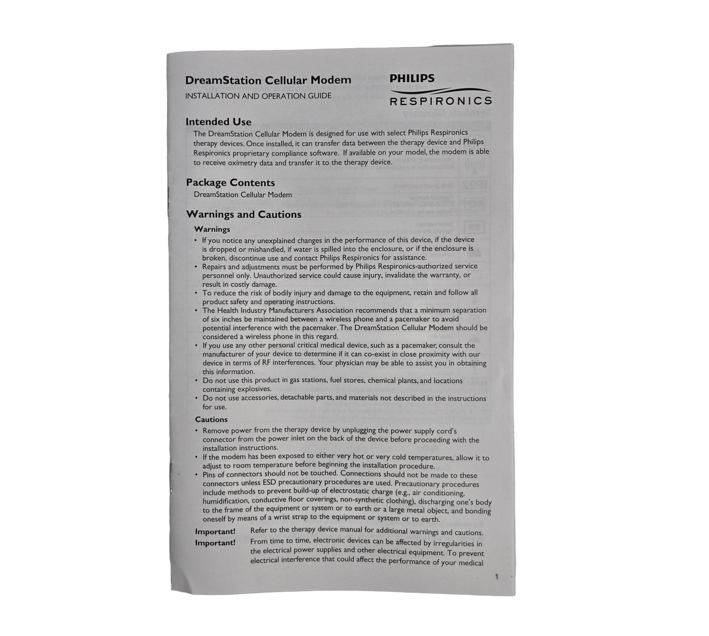 Philips Respironics DreamStation Cellular Modem Non-Oximetry 100604C - New - MBR Medicals