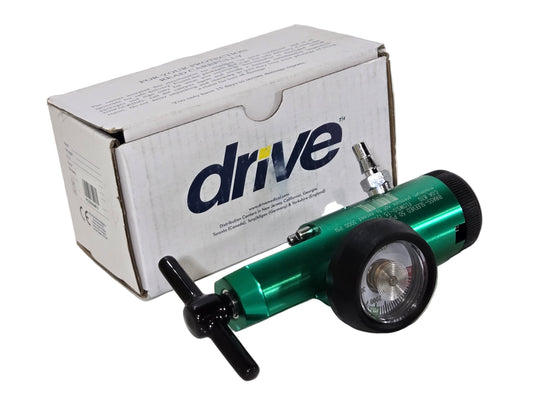 Drive Medical Mini Oxygen Regulator 0-15 LPM Green 18302GMN with Box