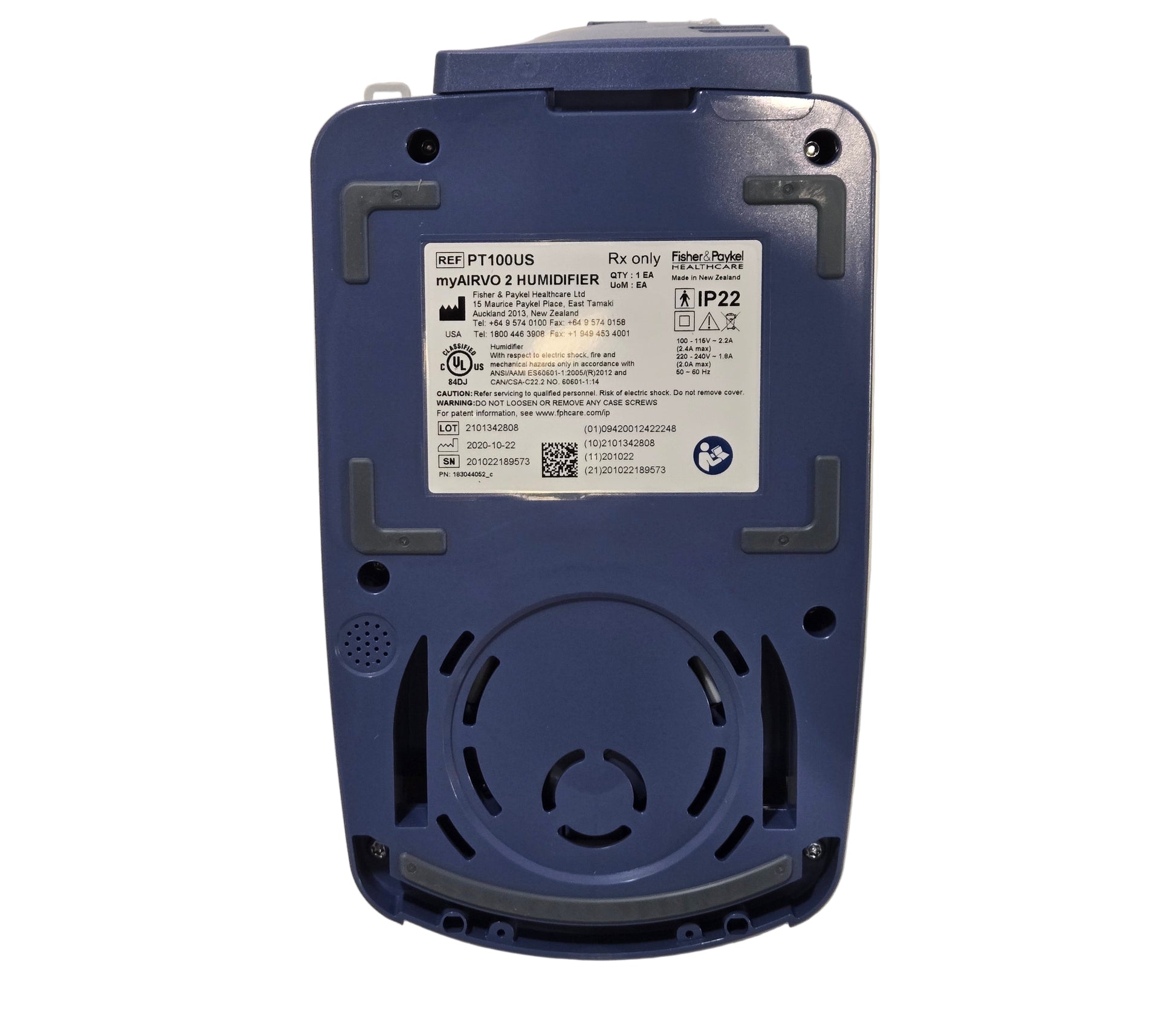 Fisher Paykel myAirvo2 PT100US machine bottom