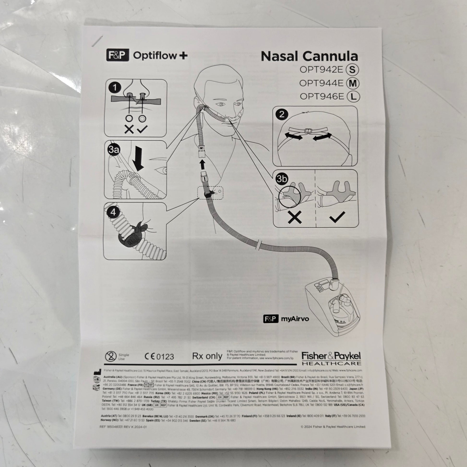 Fisher and Paykel OptiFlow Nasal Cannula MPN OPT944E Book