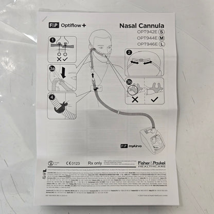 Fisher and Paykel OptiFlow Nasal Cannula MPN OPT944E Book