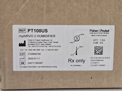 Fisher & Paykel myAirvo2 PT100US Label