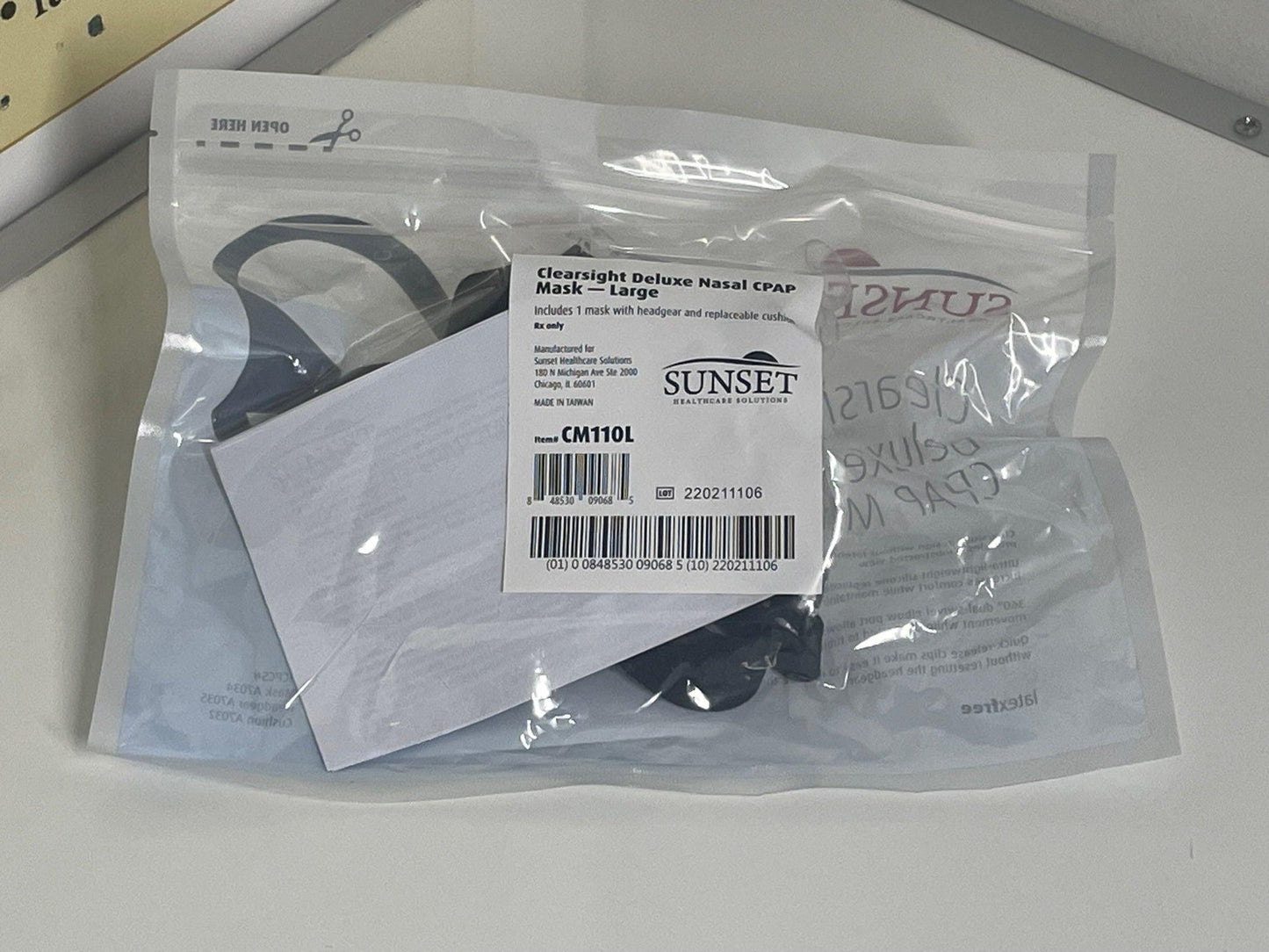 NEW Large Sunset Healthcare Clearsight Deluxe Nasal CPAP Mask CM110L - MBR Medicals