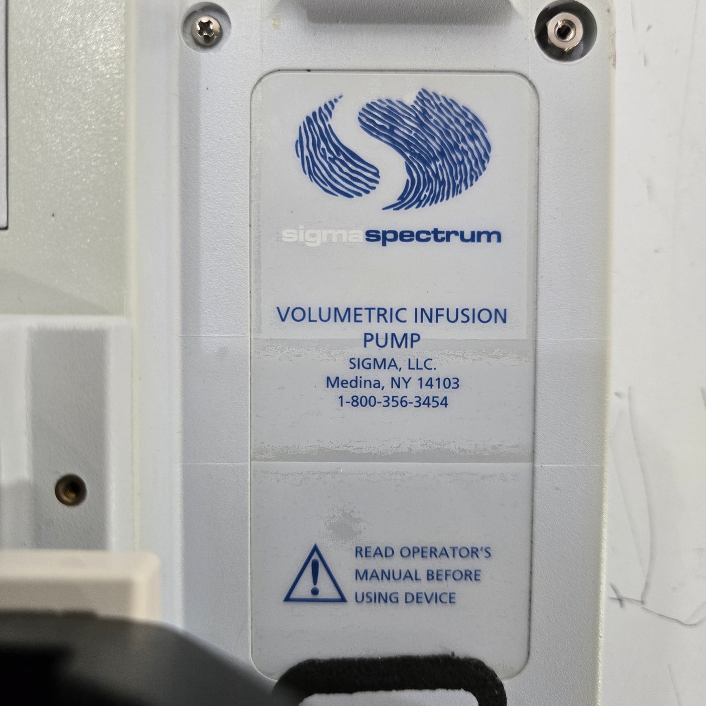 Sigma Spectrum Infusion Pump Tag