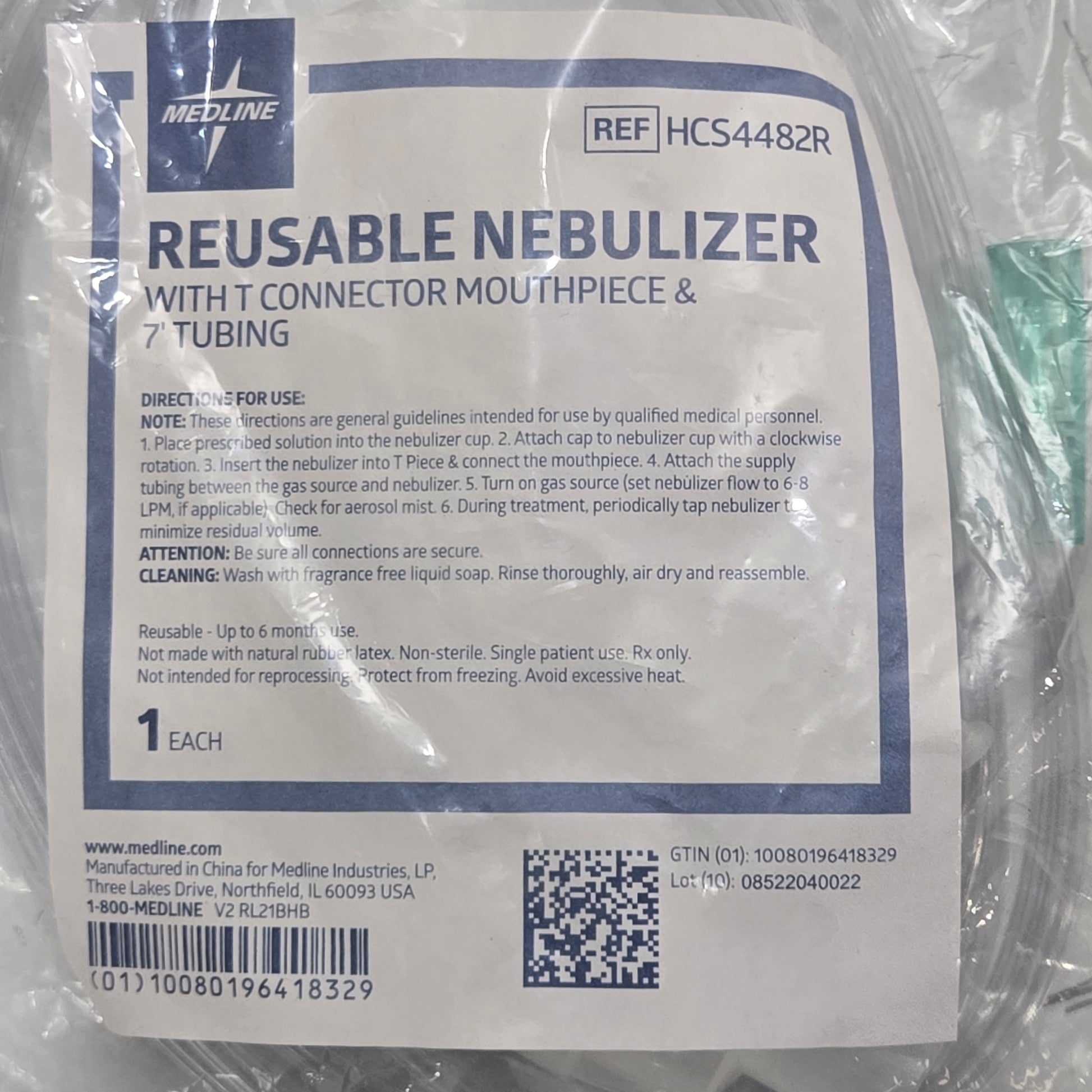 Medline Reusable Handheld Nebulizer Kits MPN HCS4482R Tag
