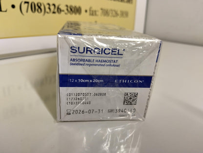 NEW Box of 12 Ethicon SURGICEL Absorbable Haemostat PN 1902GB - MBR Medicals