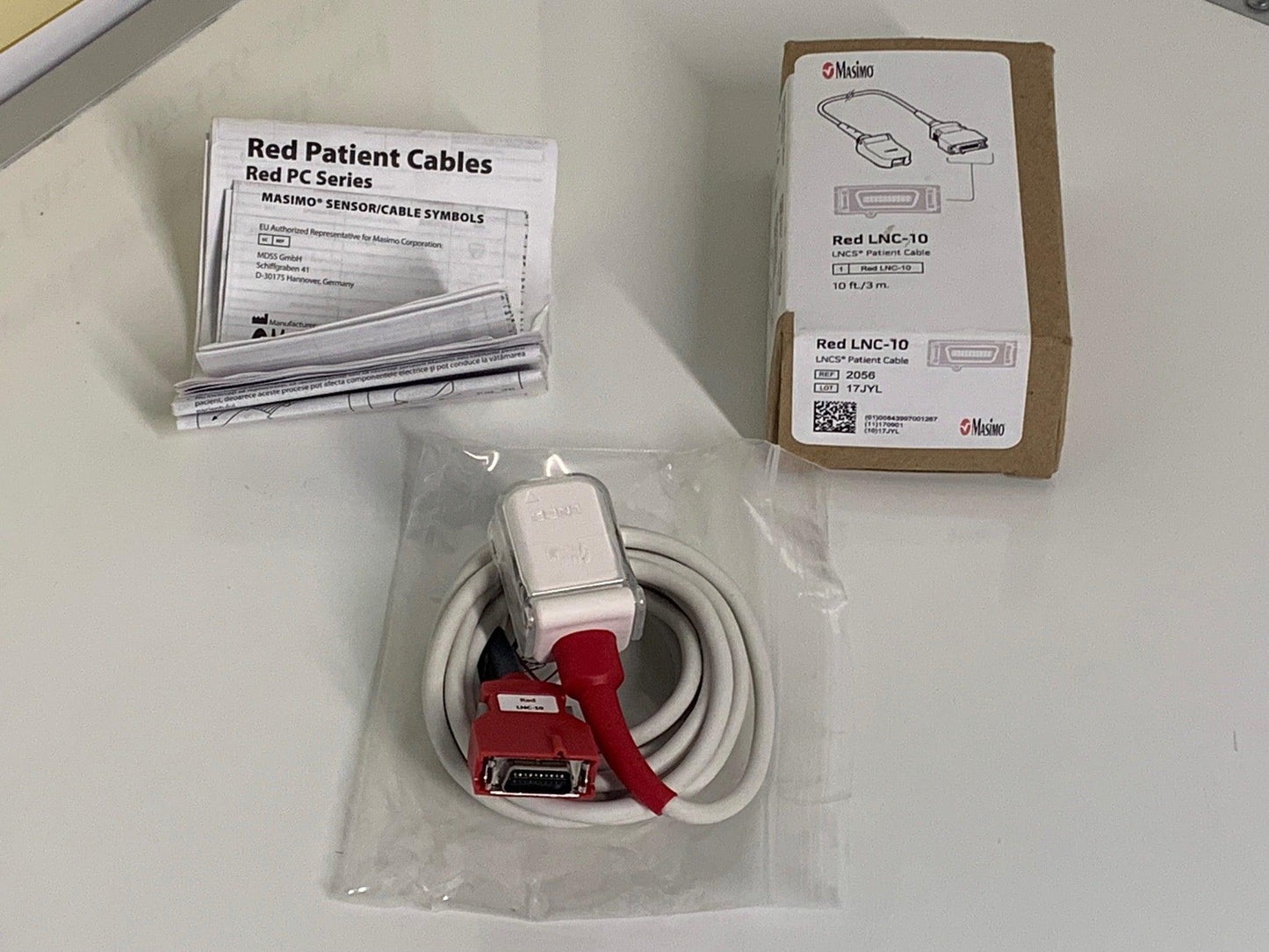 NEW Masimo OEM Red LNC-10 LNCS Direct Connect SpO2 Patient Cable 2056 - MBR Medicals