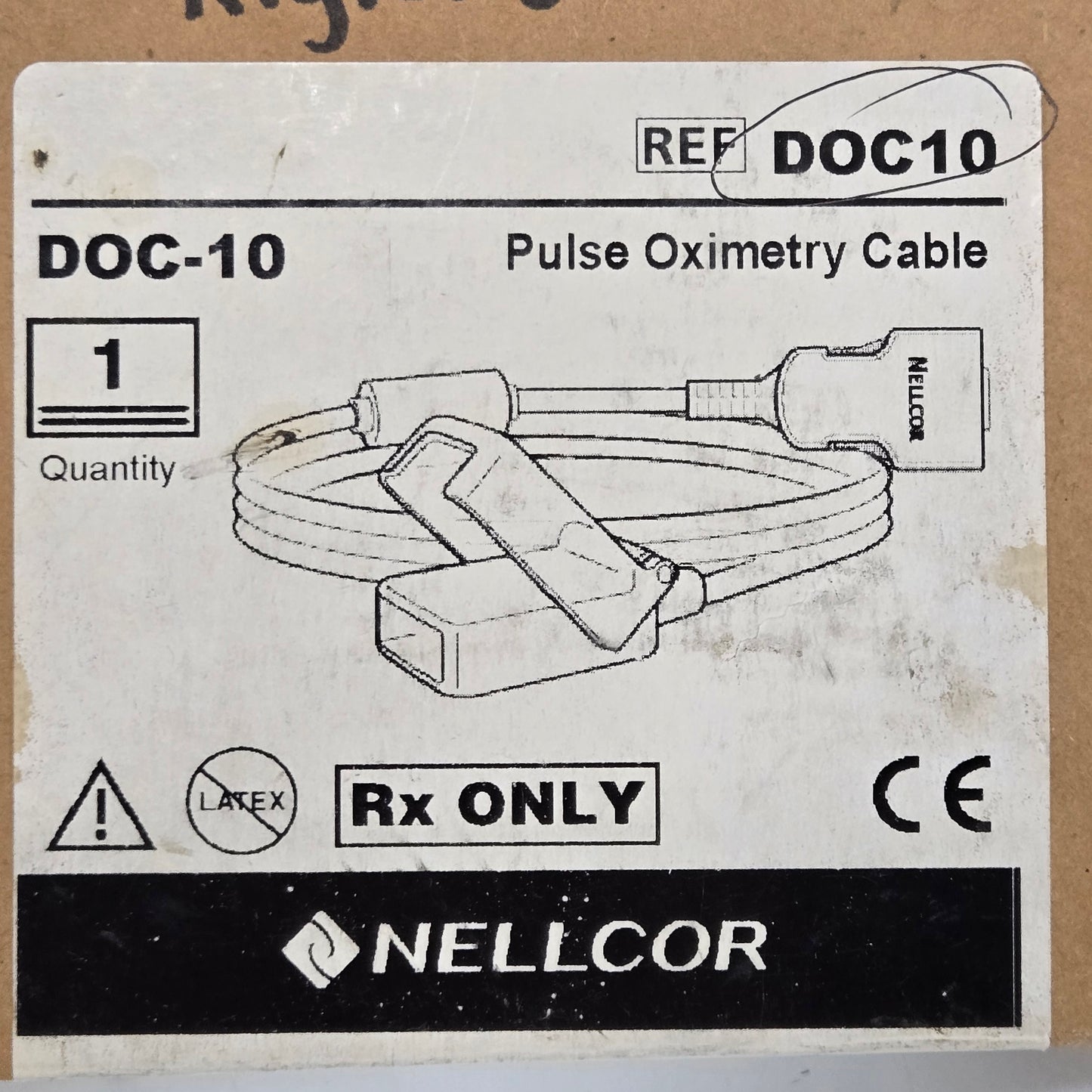 Nellcor Pulse Oximetry Cable MPN DOC10 Tag 1