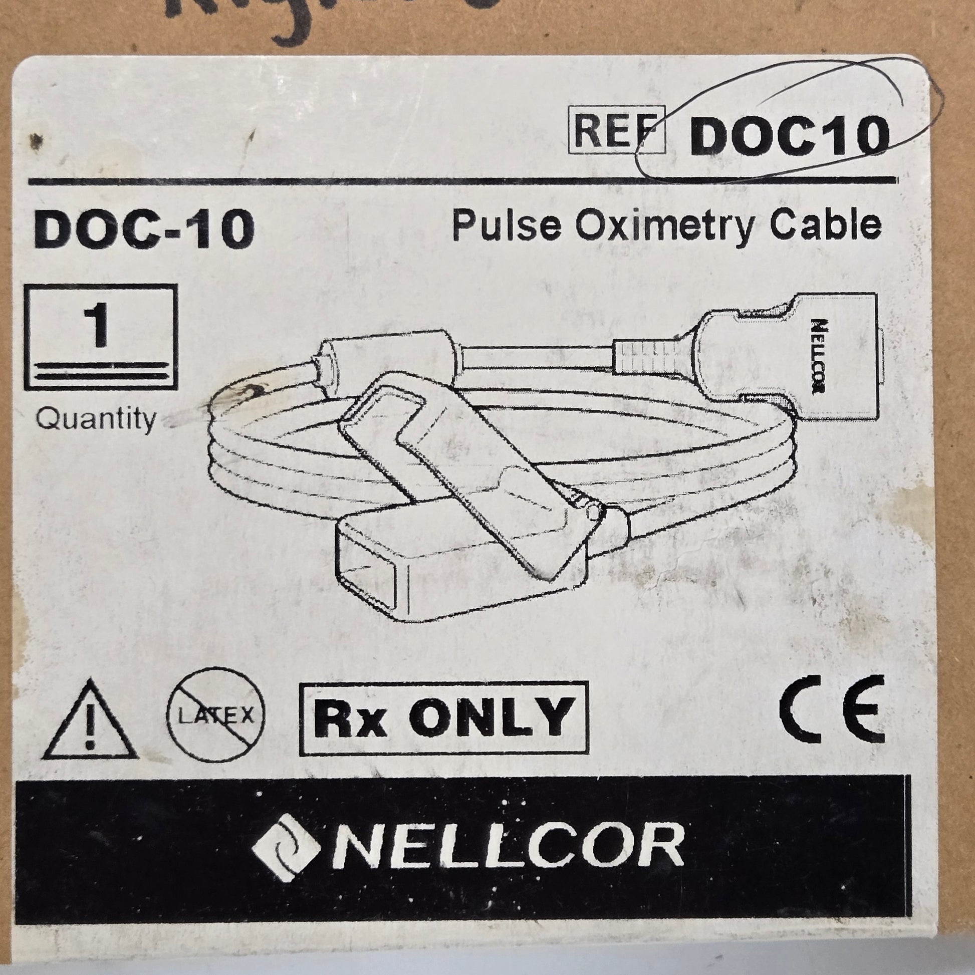 Nellcor Pulse Oximetry Cable MPN DOC10 Tag 1