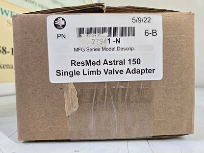 New ResMed Astral 150 Single Limb Valve Adapter MFG# 27941