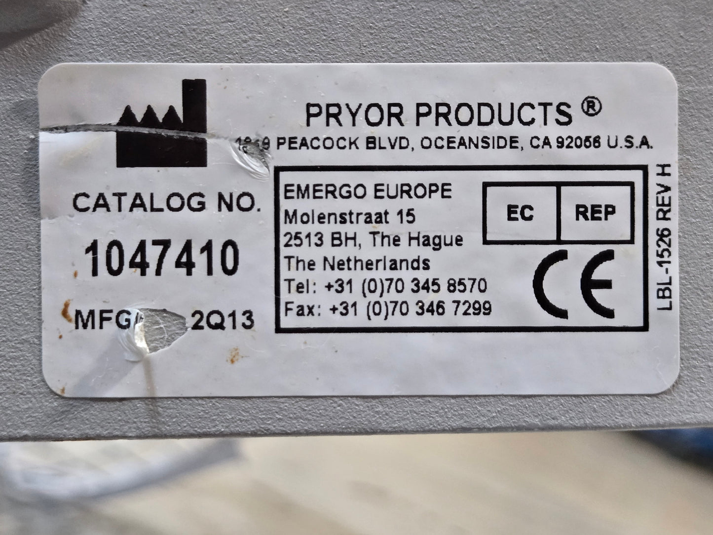 Philips Respironics Roll Stand 
Tag Trilogy 100 200 202 1047410