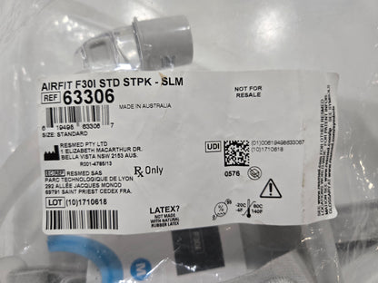 ResMed AirFit F30i Standard Mask with Headgear STPK SLM 63306 - New