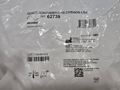 ResMed Quattro Air/AirFit F10 Large Cushion 62739 - New