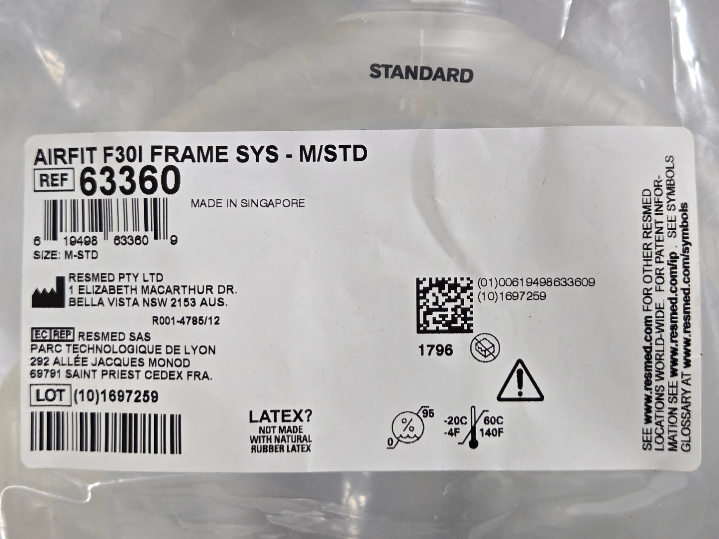 ResMed AirFit F30i Frame System - New