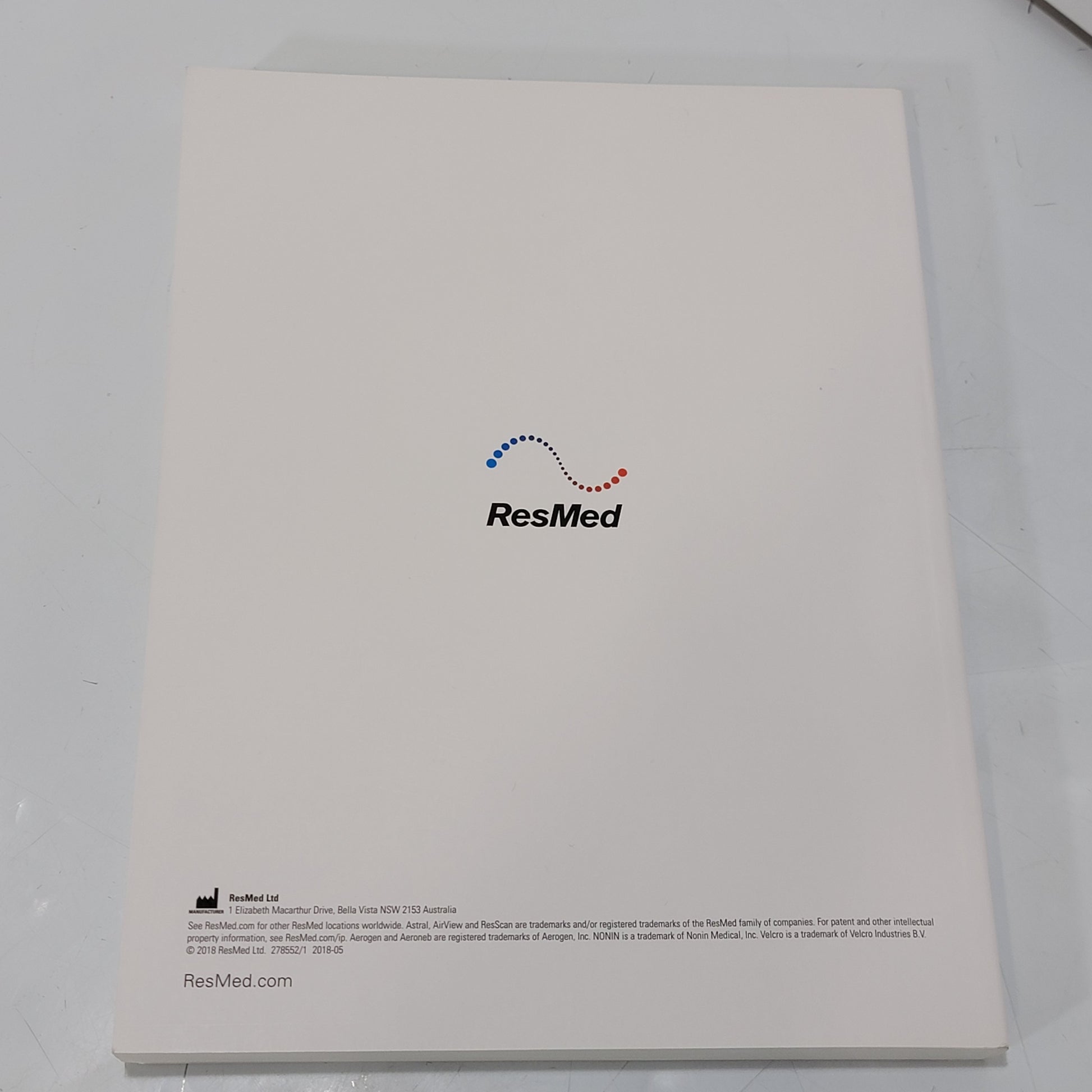 ResMed Astral 100 MPN 27001 Guide Back