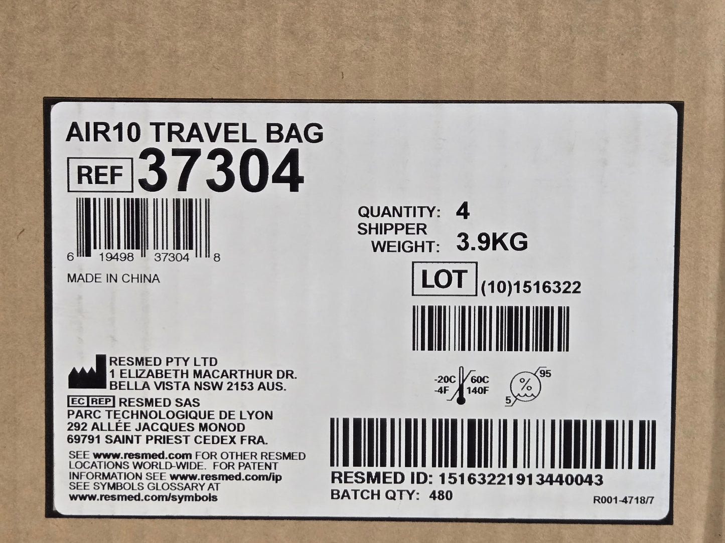 ResMed Travel Bag for AirSense AirCurve 10 Machines 37304