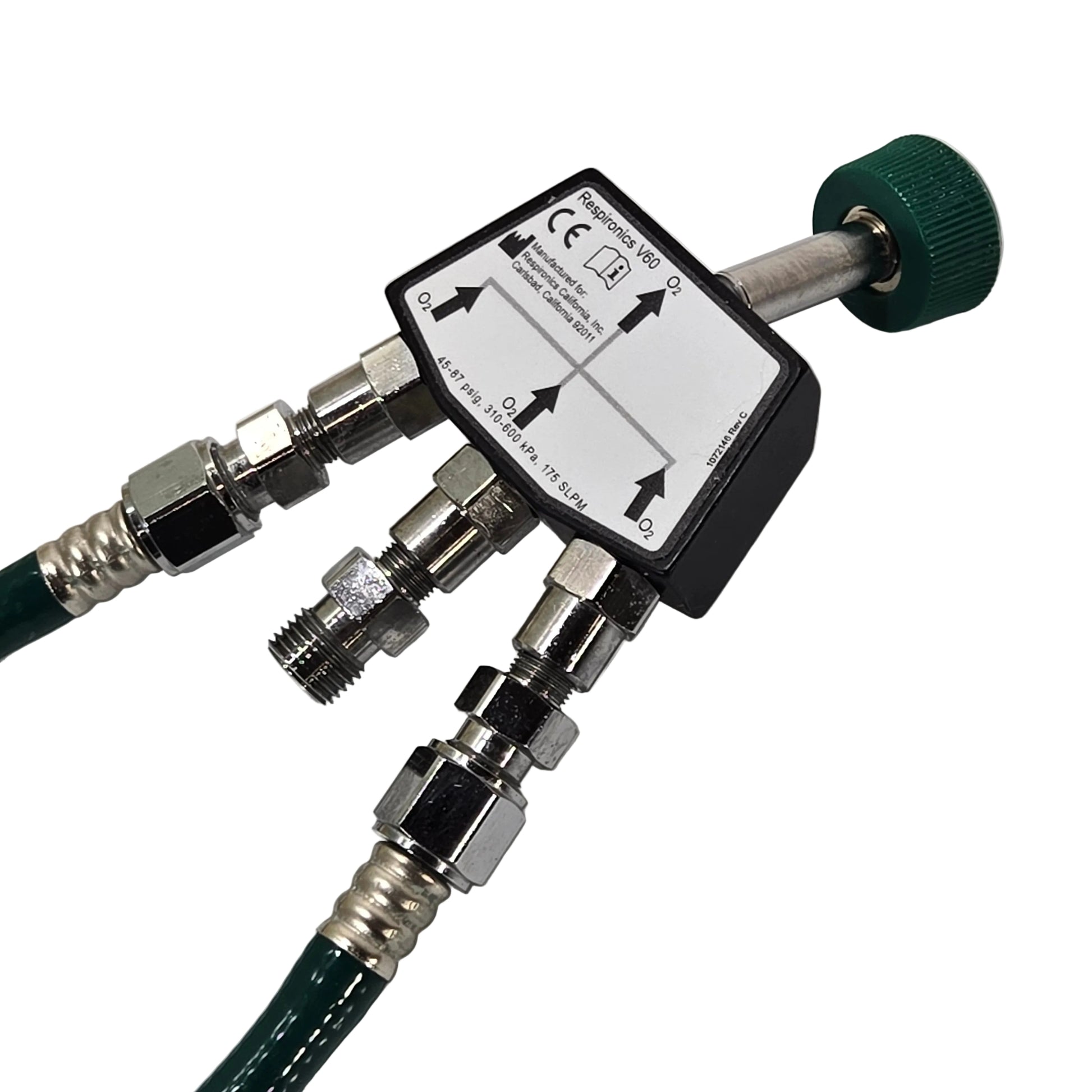 Respironics Oxygen Transport Kit MPN 1057785 3D Left Chrome Fittings