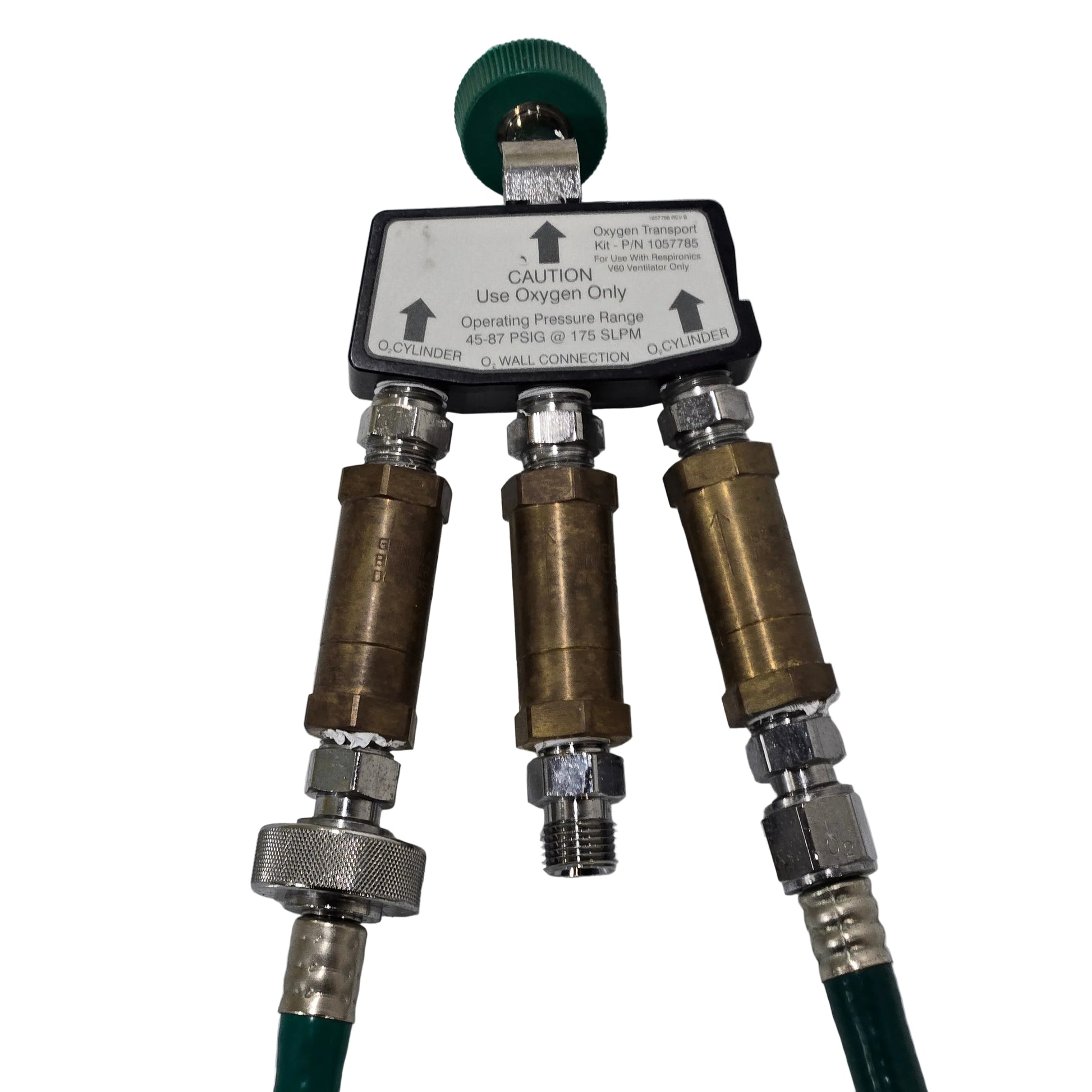 Respironics Oxygen Transport Kit MPN 1057785 Brass Fittings Back