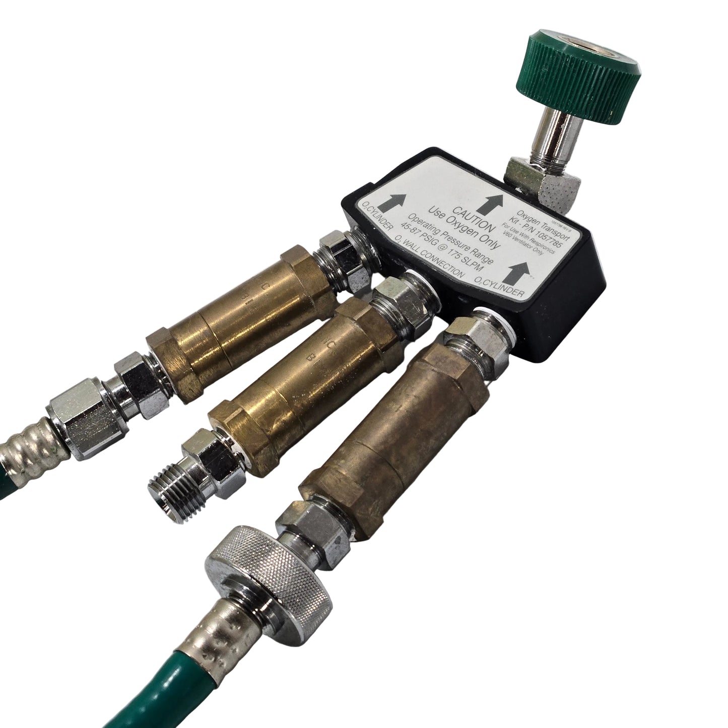 Respironics Oxygen Transport Kit MPN 1057785 Brass Fittings 3D Left