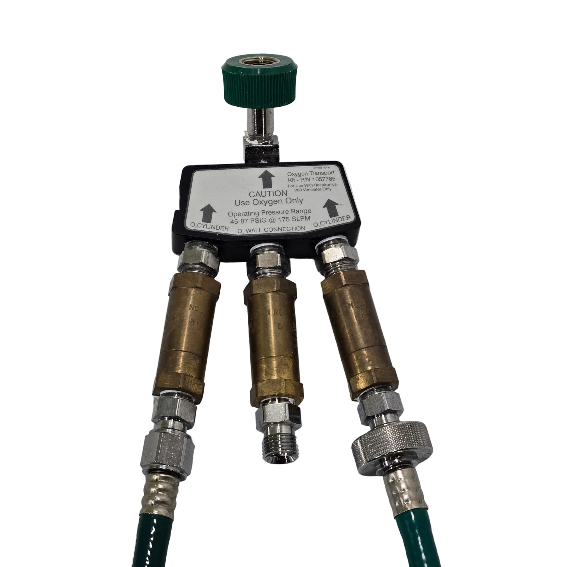 Respironics Oxygen Transport Kit MPN 1057785 Brass Fittings Front