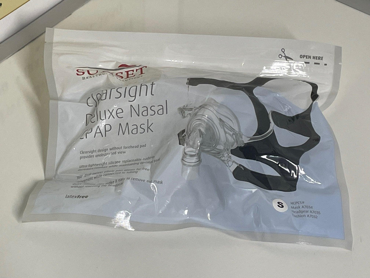 NEW Small Sunset Healthcare Clearsight Deluxe CPAP Nasal Mask CM110S - MBR Medicals