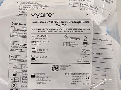 Vyaire Heated Patient Circuit WO PEEP 22 mm 15090-102