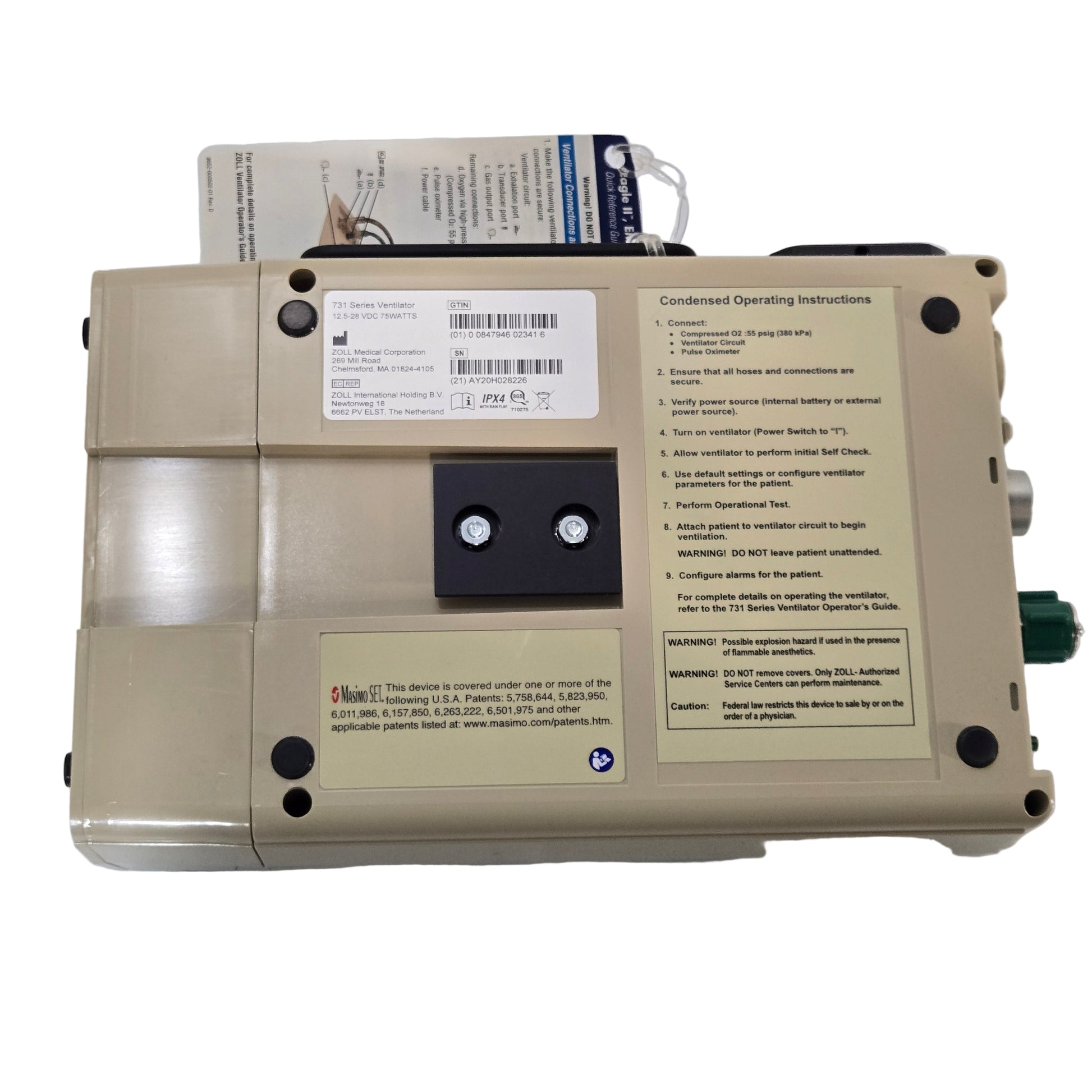 Zoll EMV 731 Ventilator Back