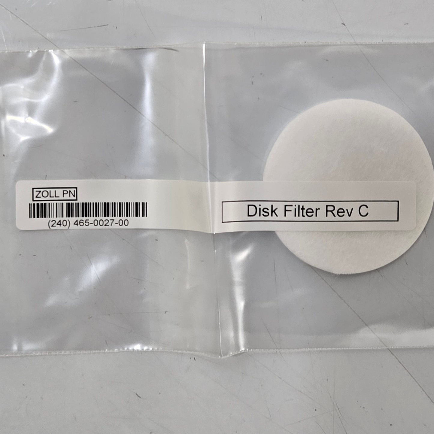 Zoll EMV 731 Ventilator Filter MPN 240465-0027-00 Tag