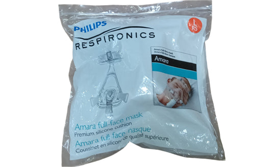 Philips Respironics Amara Full Face Mask Silicone With Headgear Large 1090227 - New - MBR Medicals