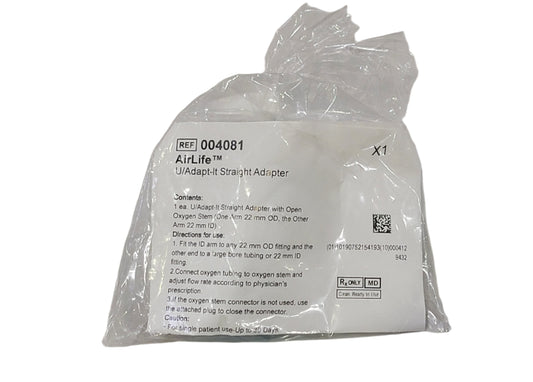 Vyaire AirLife U/Adapt-It Straight Adapter 004081 - New - MBR Medicals